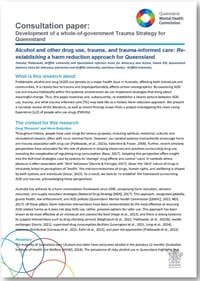 IMAGE_QMHC Trauma Strategy Consultation Paper_Alcohol & Other Drugs (with border)